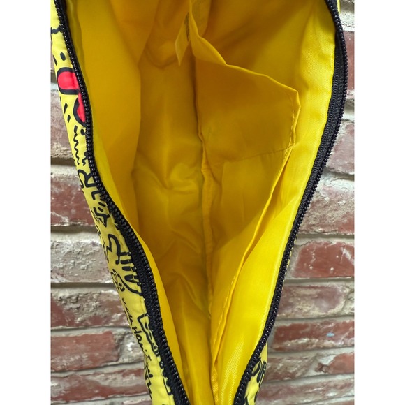 NWOT Uniqlo Keith Haring Yellow Graphic Print Crescent Crossbody RARE - Picture 4 of 8